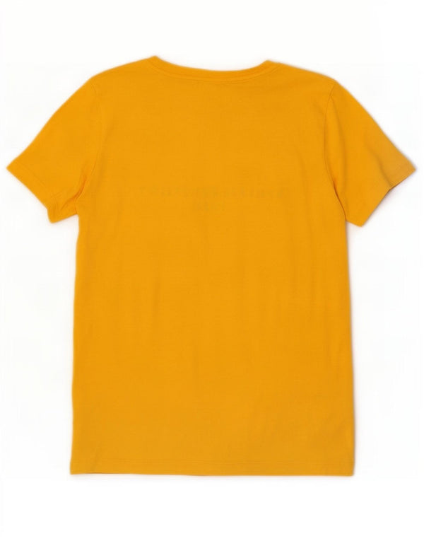 Tommy Hilfiger Dame Grafisk T-Shirt Top UK 6 XS Gul Bomuld
