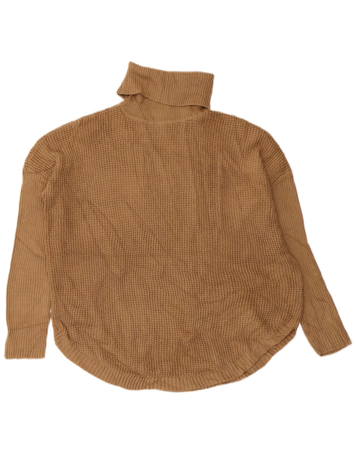 MICHAEL KORS Dame Rullehals sweater UK 12 Medium Beige Bomuld