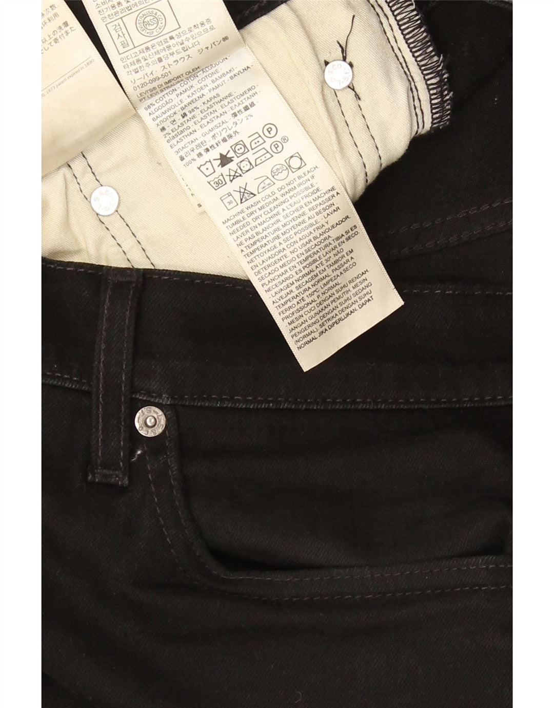 Levi's Herre 511 Slim Jeans W33 L29 Sort Bomuld