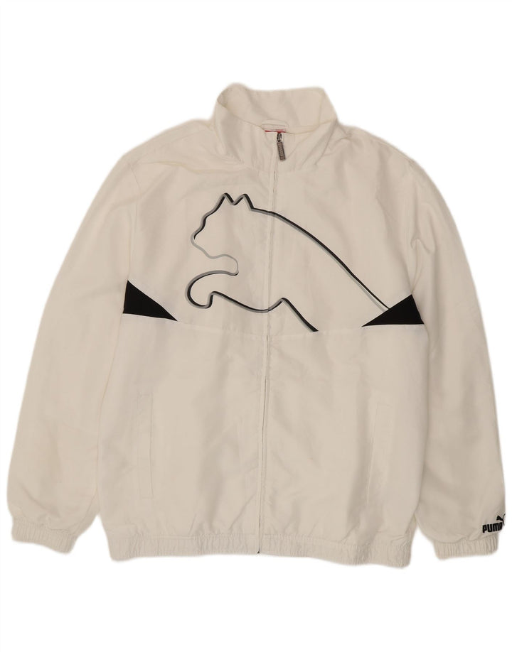 Puma Grafisk træningsdragt topjakke til kvinder Stor hvid Colourblock Polyester