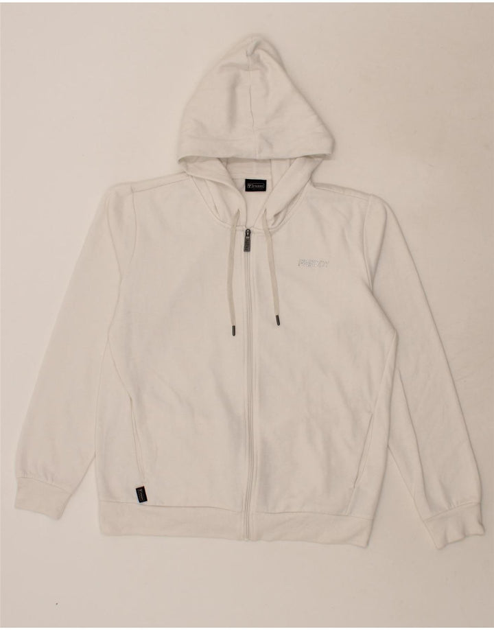 FREDDY Womens Zip Hoodie Sweater UK 16 Large White Polyester Vintage Freddy and Second-Hand Freddy from Messina Hembry 