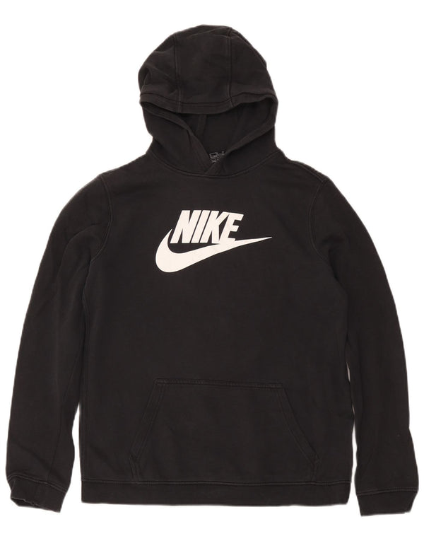Nike drenge grafisk hættetrøje 13-14 år XL sort bomuld