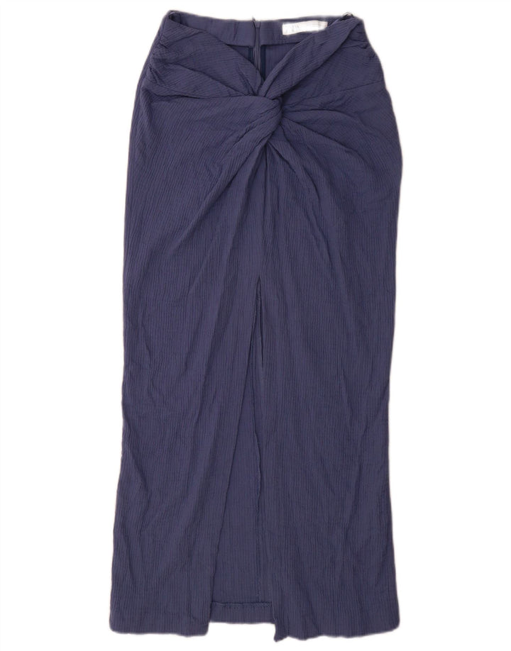 Zara Dame Maxi Nederdel Medium W28 Blå Bomuld