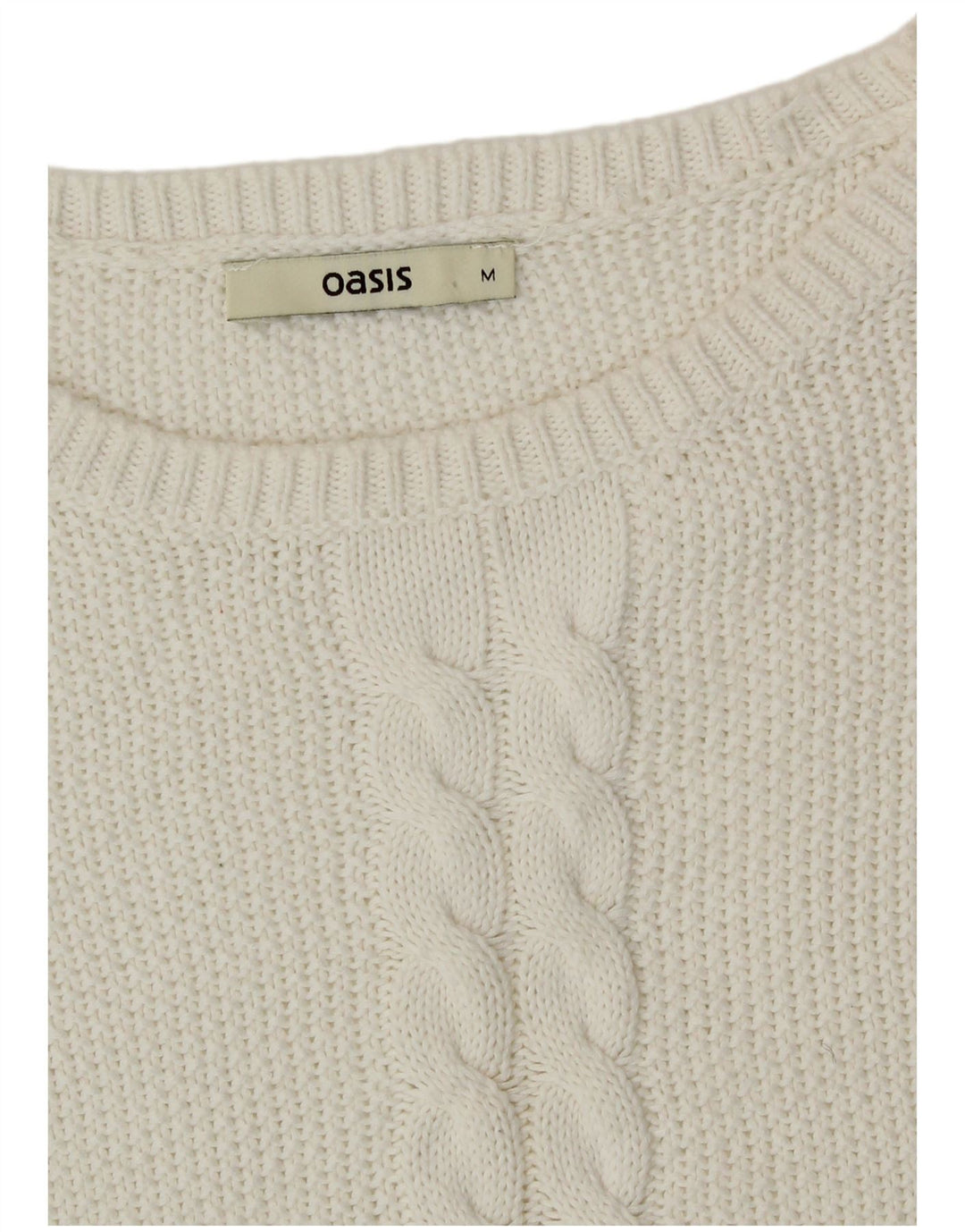 Oasis Dame Boat Neck Jumper Sweater UK 14 Medium White Bomuld
