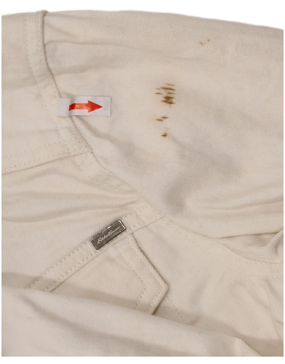 Eddie Bauer Dame denimjakke UK 14 Stor Hvid Bomuld