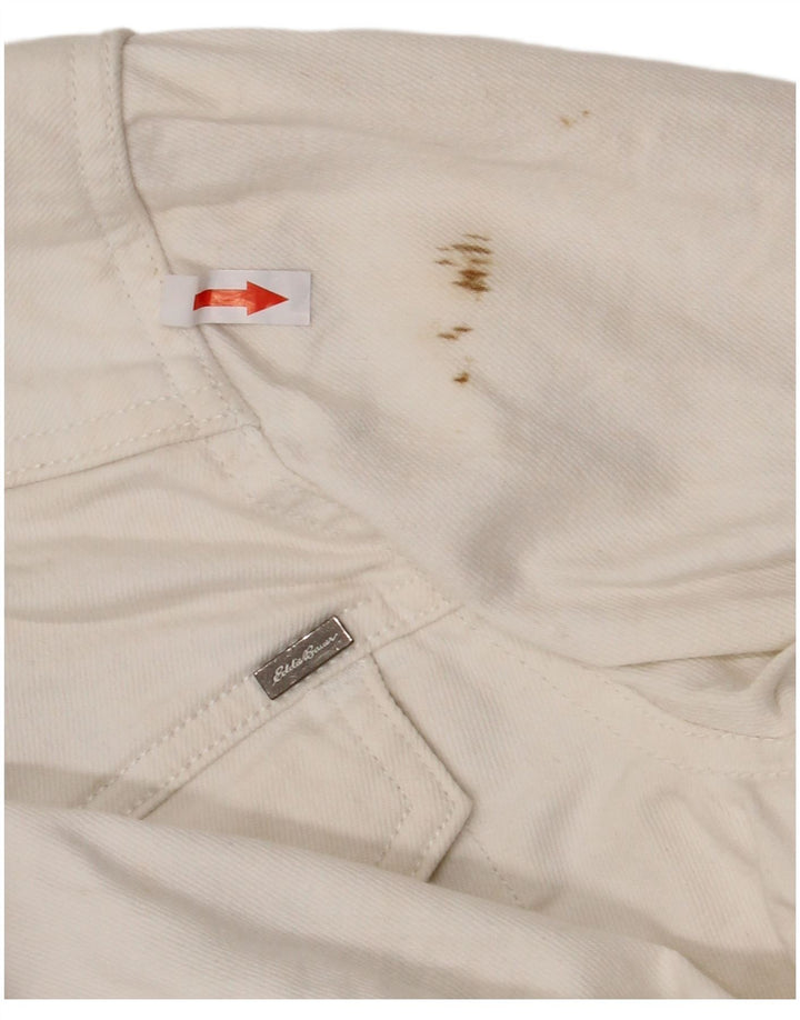 Eddie Bauer Dame denimjakke UK 14 Stor Hvid Bomuld