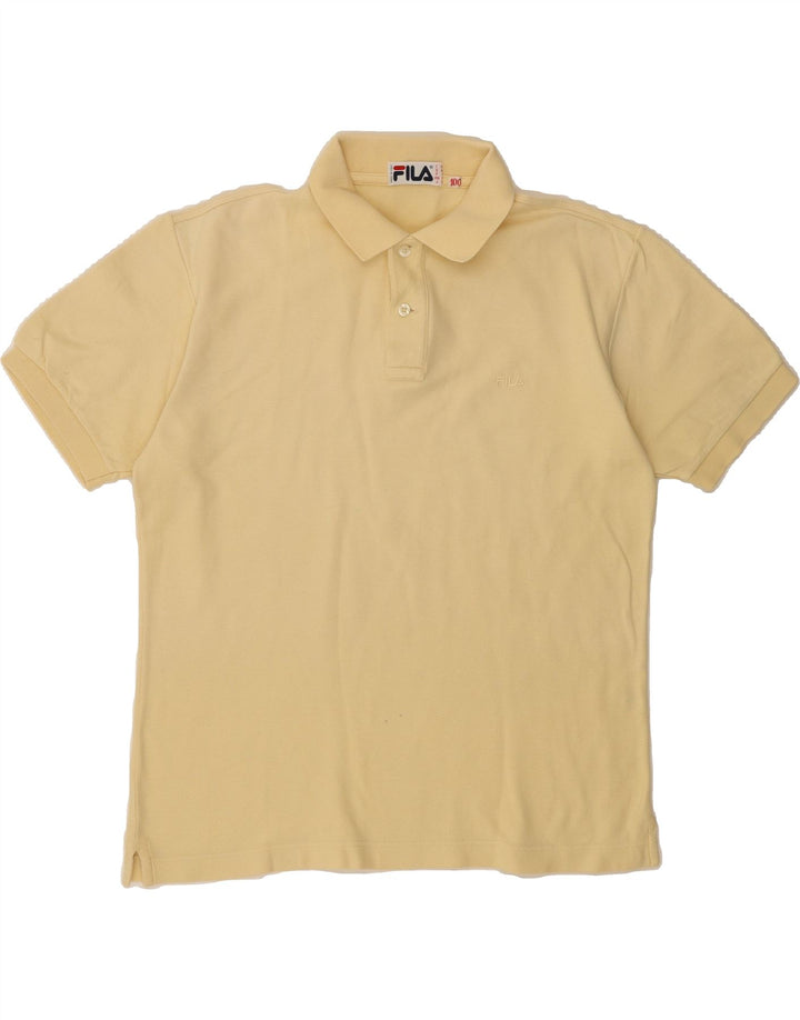FILA Mens Polo Shirt IT 46 Small Beige Cotton Vintage Fila and Second-Hand Fila from Messina Hembry 