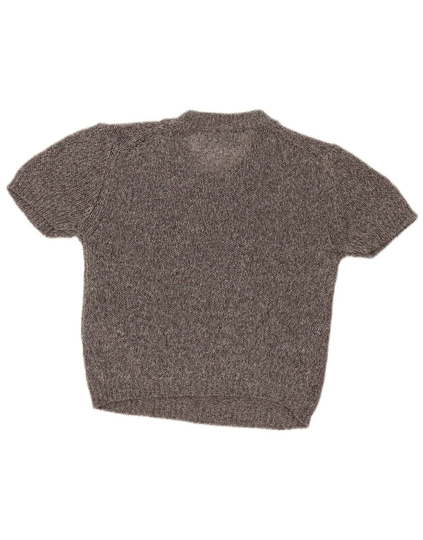 Massimo Dutti Dame Boat Neck Jumper Sweater UK 6 XS Grå Flecked