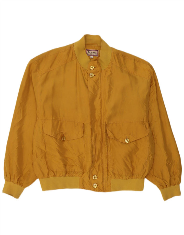 Jockey Herre Bomber Jacket UK 40 Large Yellow Silk