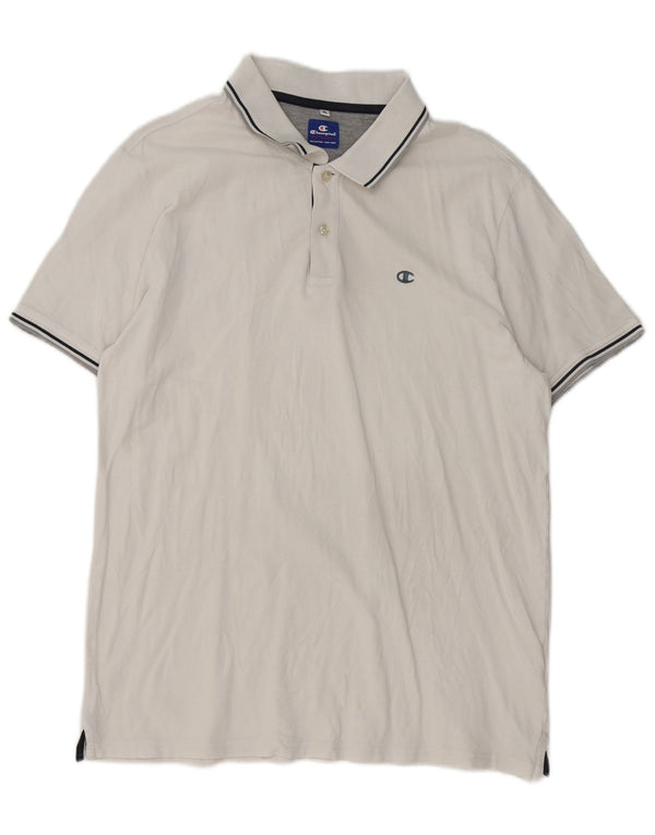 Champion herre poloshirt XL Hvidstribet bomuld