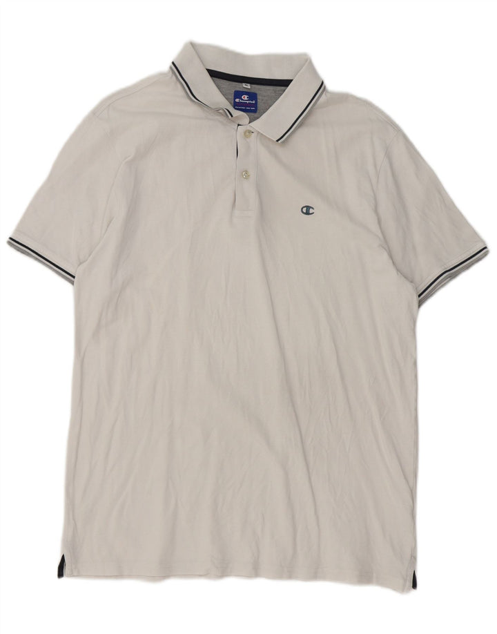 Champion herre poloshirt XL Hvidstribet bomuld