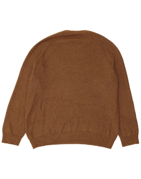 Marks & Spencer Herre sweater med rund hals 3XL brun flækket polyamid