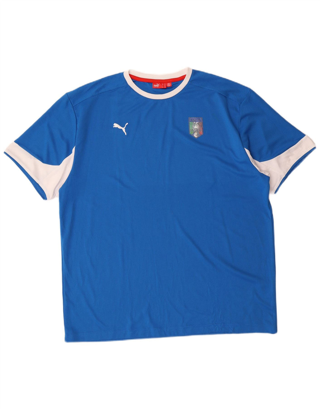 Puma Herre Italia T-Shirt Top XL Blå Colourblock Polyester