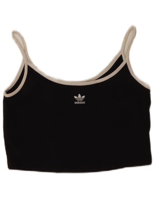 Adidas Dame Crop Cami Top UK 8 Small Black Bomuld