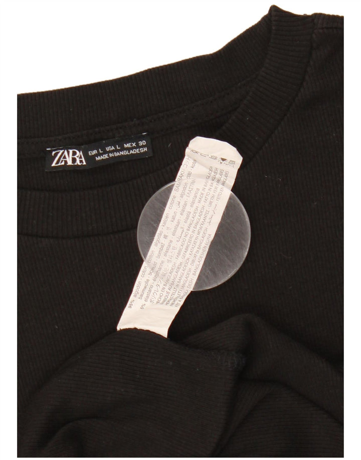 ZARA Jumperkjole til kvinder UK 14 Stor sort bomuld