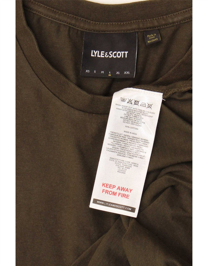 Lyle & Scott Herre T-Shirt Top Stor Khaki Bomuld