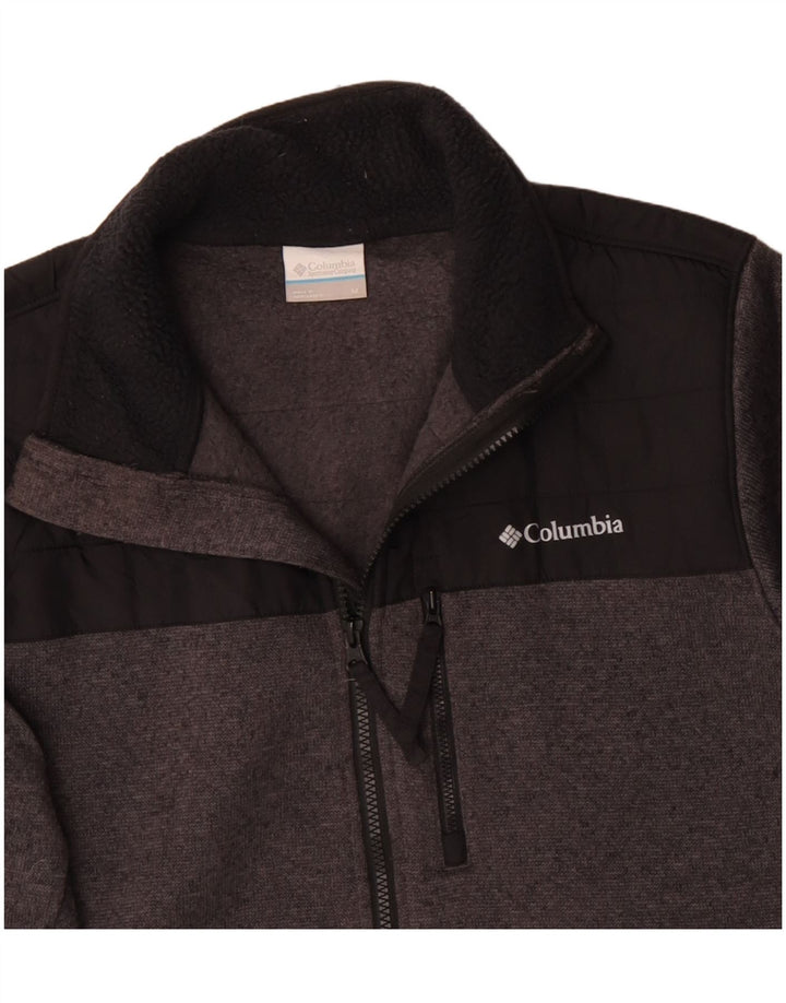 Columbia træningsdragt til mænd, topjakke, medium grå farveblok polyester