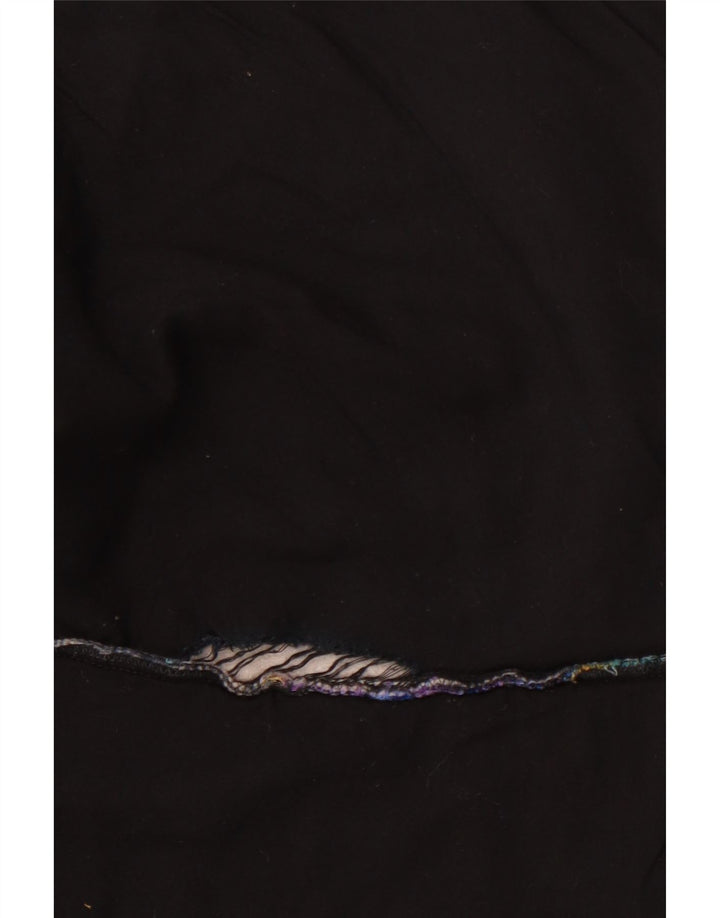 Vintage Dame ÅBEN vest UK 12 Medium Black Floral