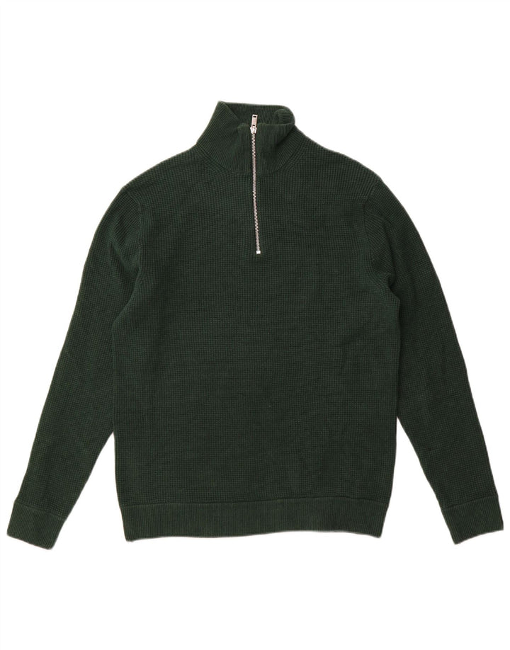 Marks & Spencer Herre sweater med lynlåshals mellemgrøn polyester
