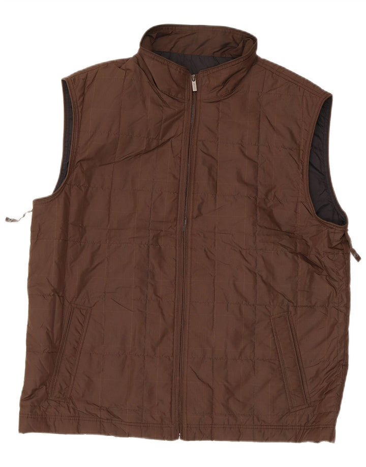 MASSIMO DUTTI Herre Polstret Gilet UK 40 Large Brown