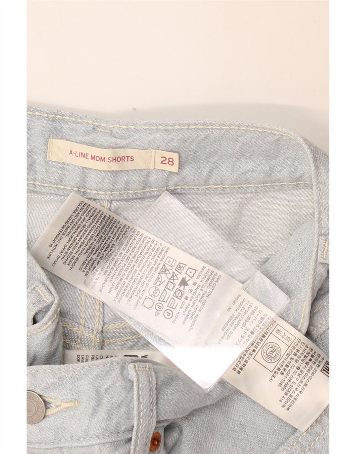 LEVI'S Dame Mom Denim Shorts W28 Medium Blue Bomuld