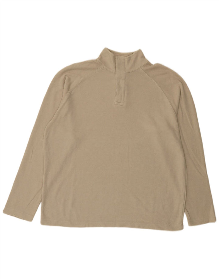 Gap Herre Zip Neck Top Langærmet XL Beige Bomuld