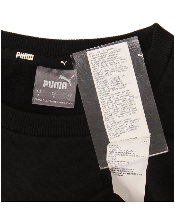Puma Herre Sweatshirt Jumper Stor Sort Bomuld