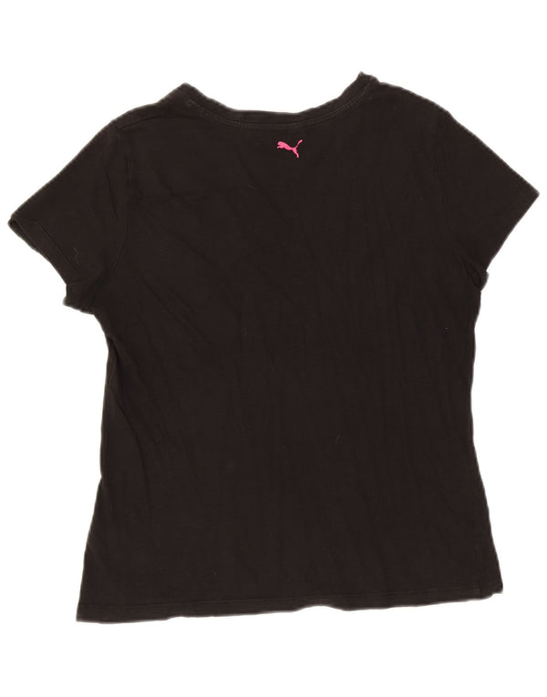 Puma Grafisk T-Shirt Top UK 12 Medium Sort
