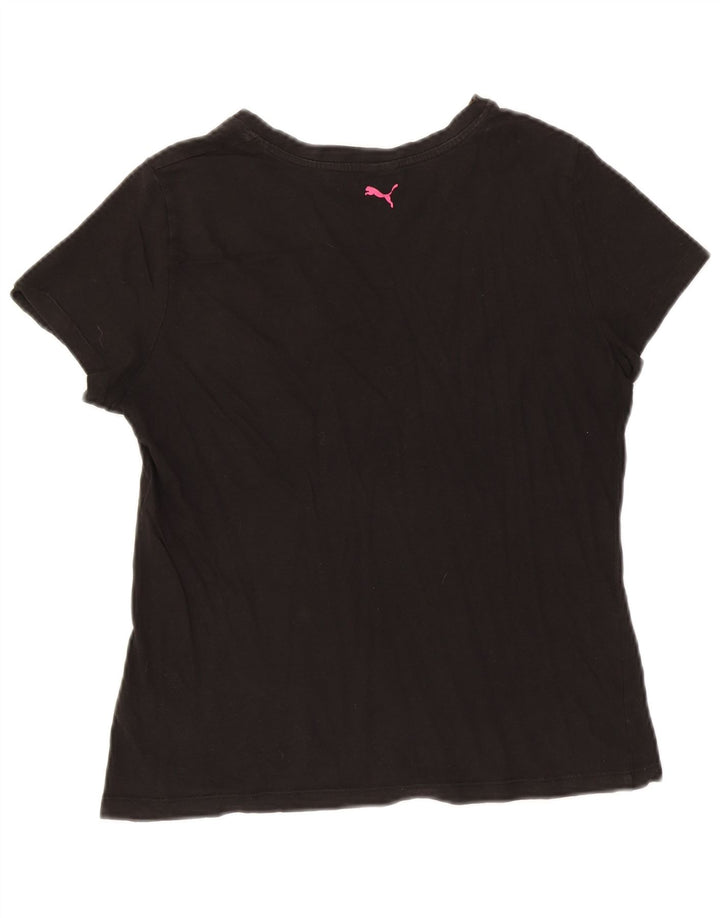 Puma Grafisk T-Shirt Top UK 12 Medium Sort
