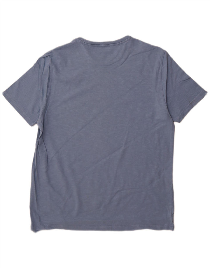 FAT FACE Herre grafisk T-shirt Top XL Blå Flecked Bomuld