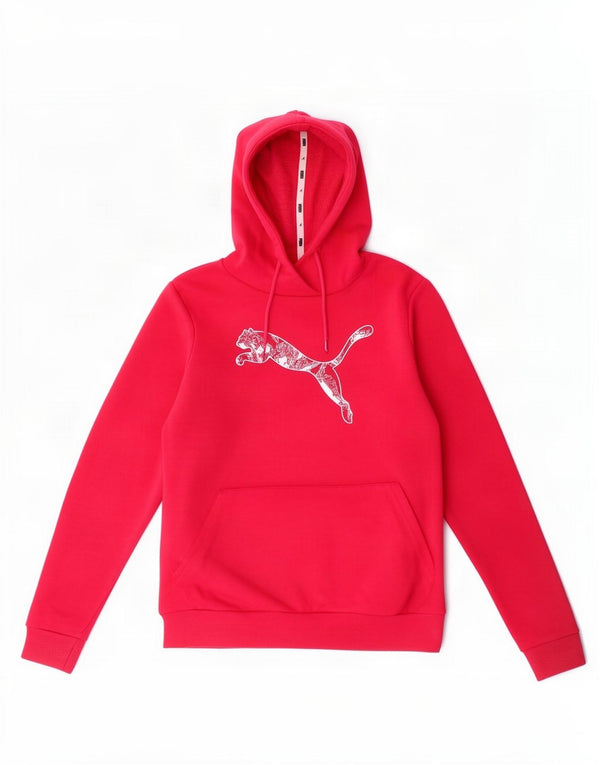 Puma Womens Graphic Hoodie Jumper UK 6 XS Pink Cotton