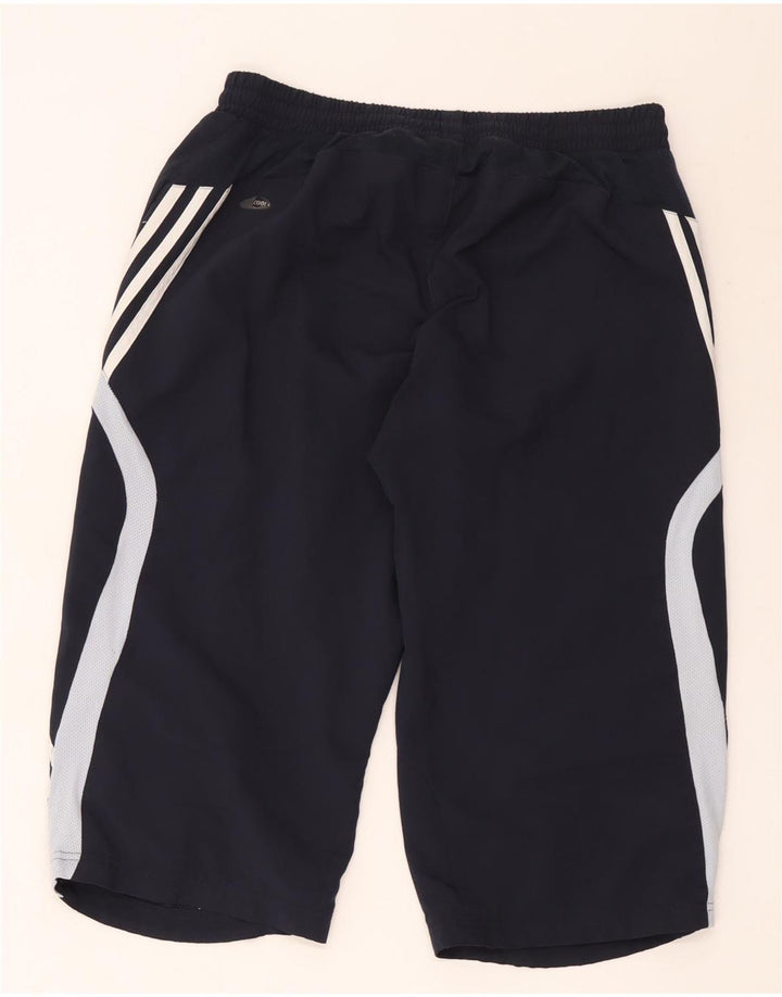 Adidas Herre Bermuda Sport Shorts Large Navy Blue Colourblock Polyester