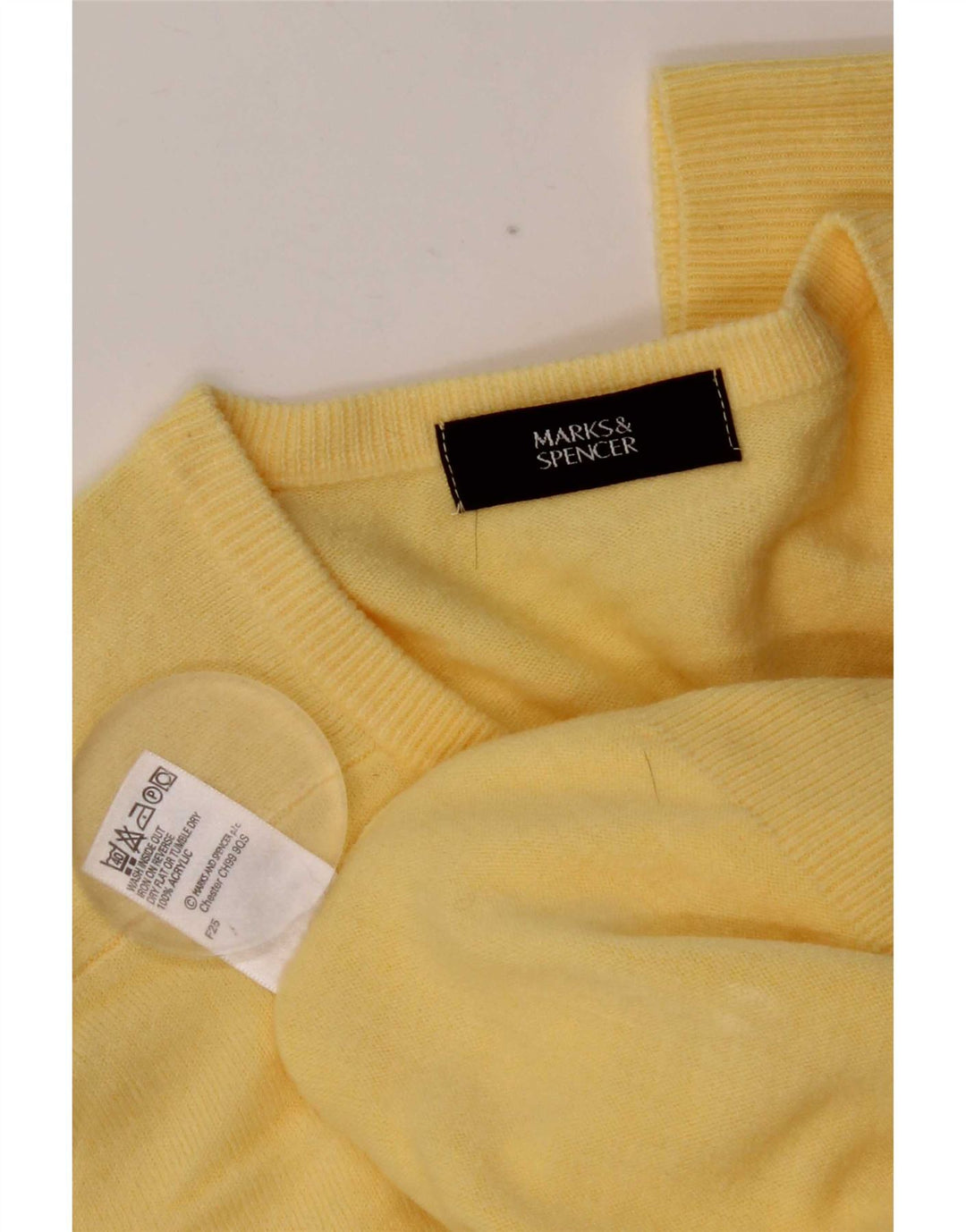 Marks & Spencer Herre V-hals sweater Medium Gul Akryl
