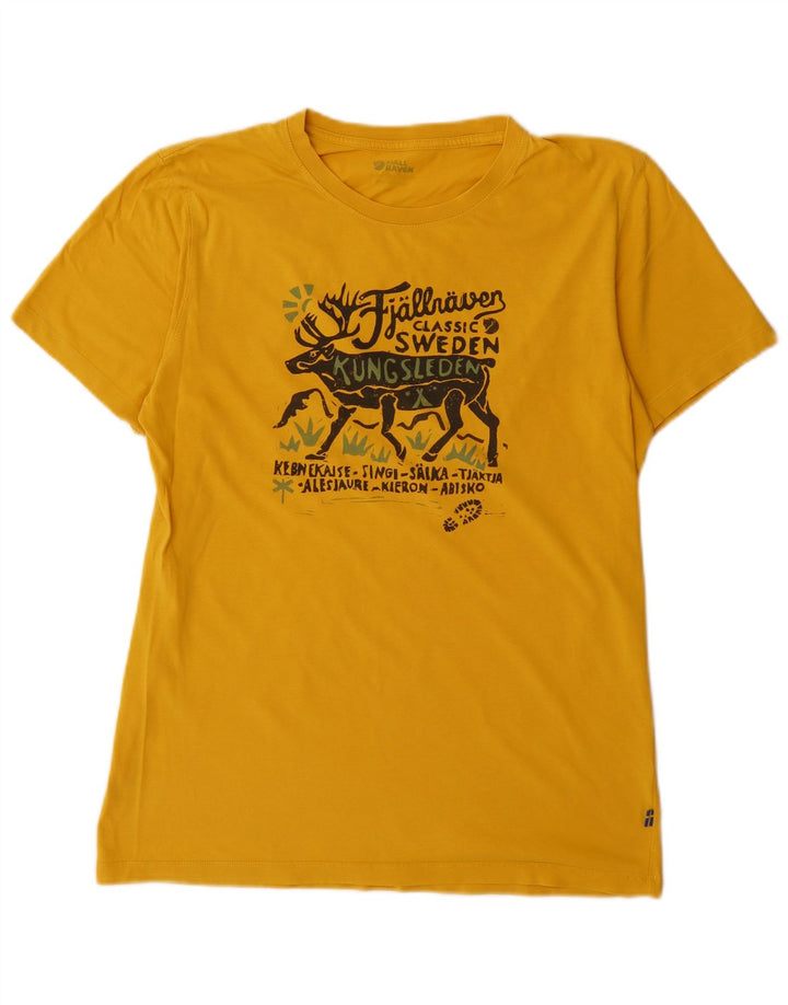 Fjall Raven Herre Grafisk T-Shirt Top Medium Gul Bomuld