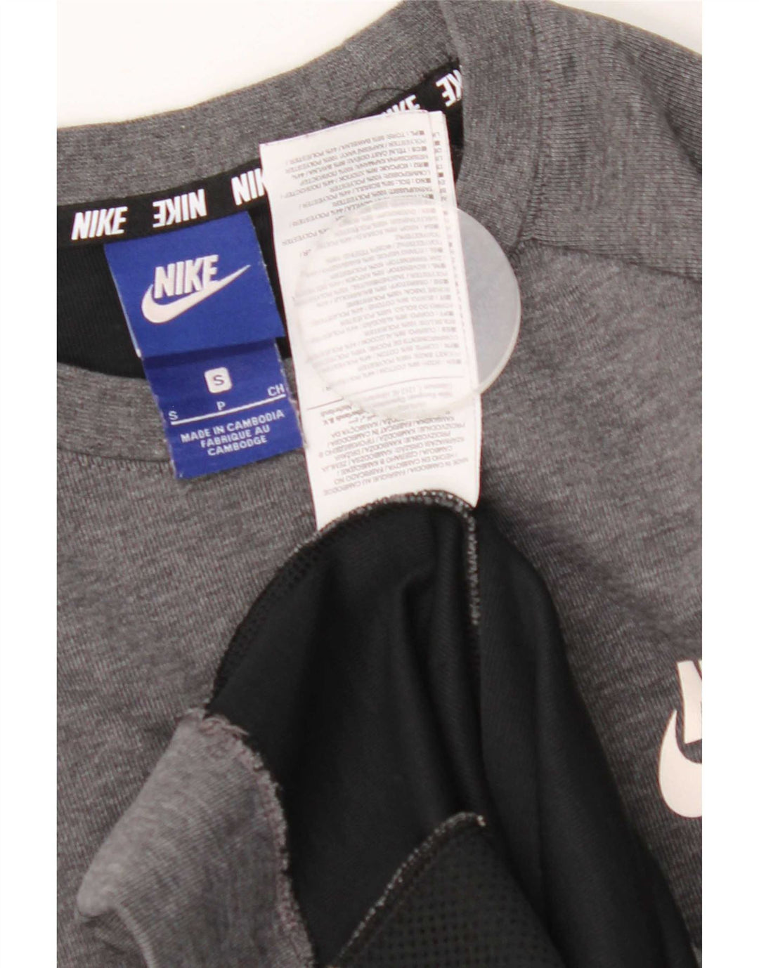 Nike grafisk sweatshirt til mænd, lille grå farveblok bomuld