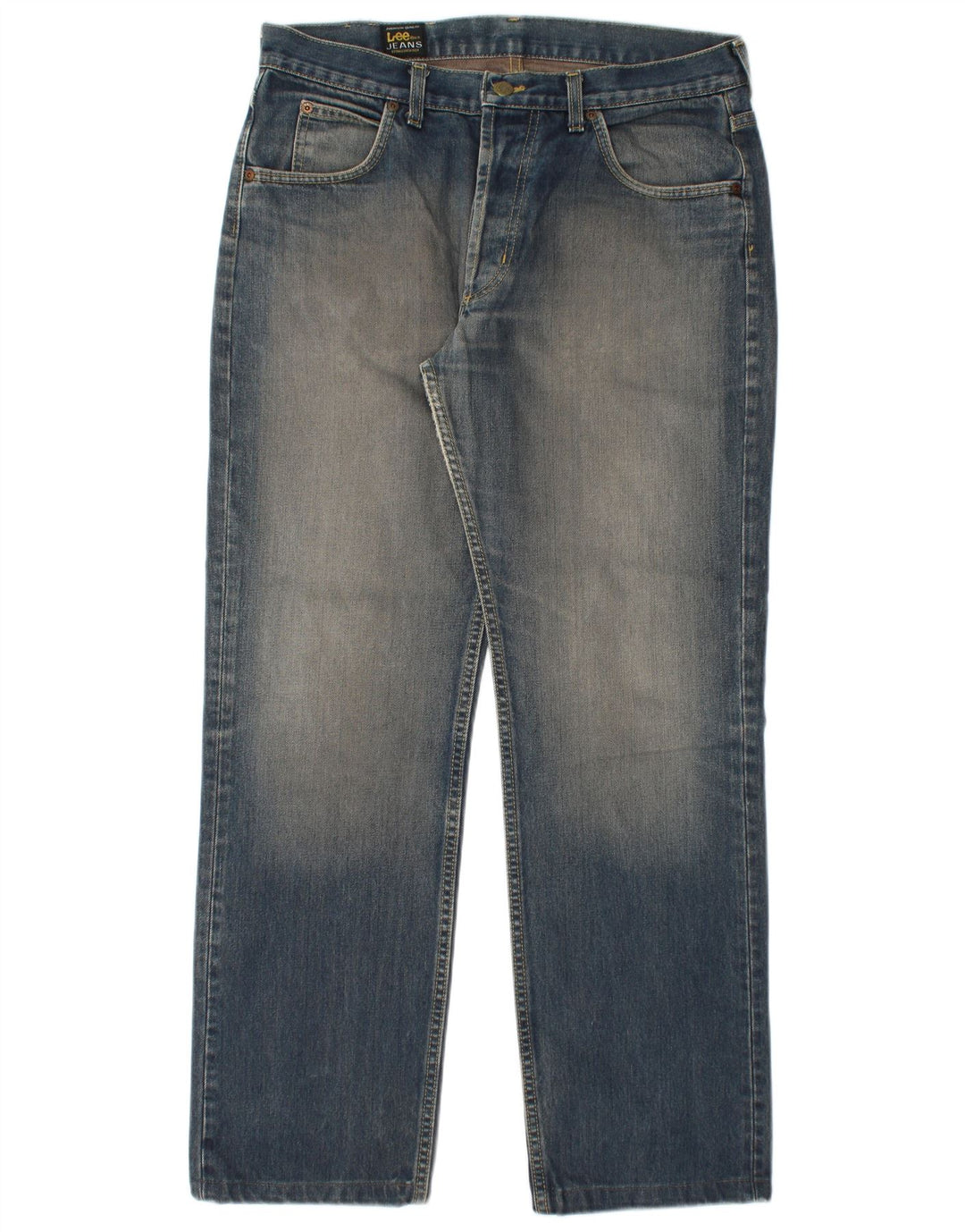 Lee Mens Seattle Straight Jeans W34 L30 Blå Bomuld