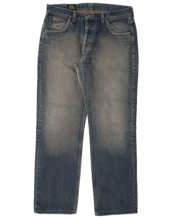 Lee Mens Seattle Straight Jeans W34 L30 Blå Bomuld