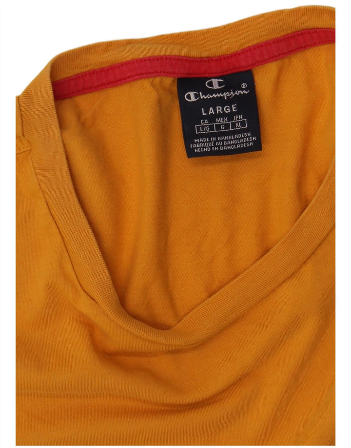 CHAMPION Herre Grafisk T-Shirt Top Stor Gul