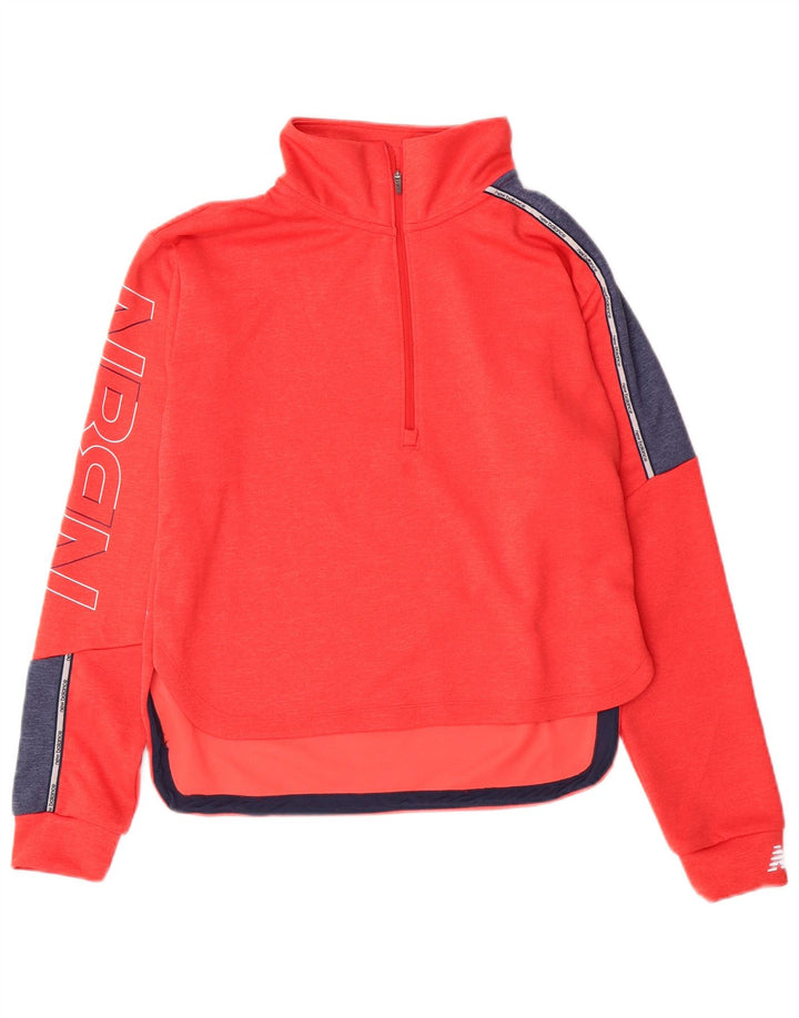 NEW BALANCE Womens Grafisk Pullover træningsdragt Top UK 10 Small Orange