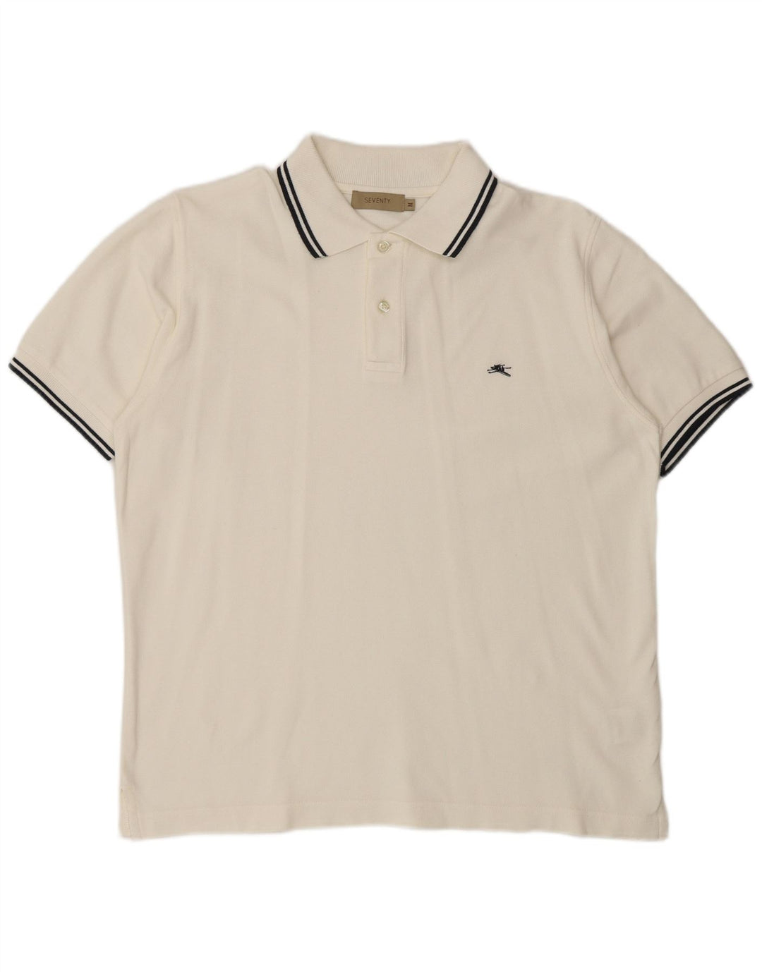SEVENTY Herre poloshirt Medium Off White Bomuld