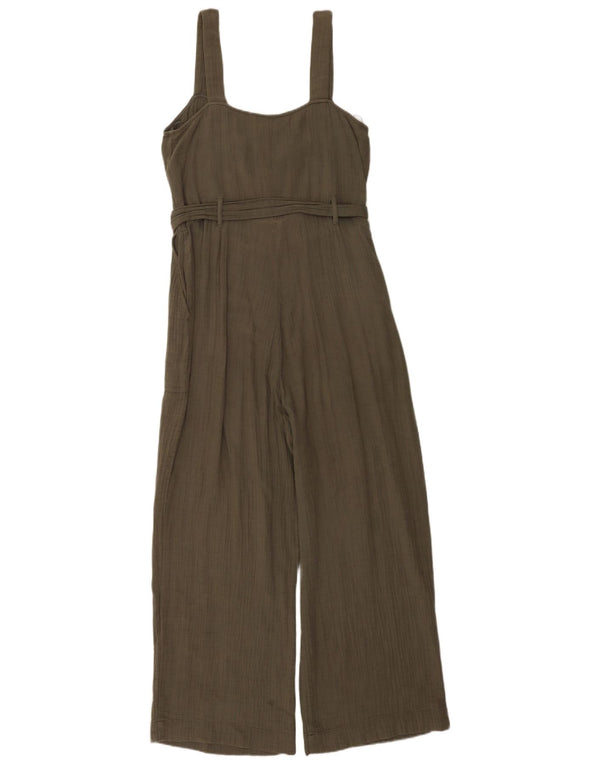 Zara Dame Ærmeløs Jumpsuit UK 10 Small Khaki