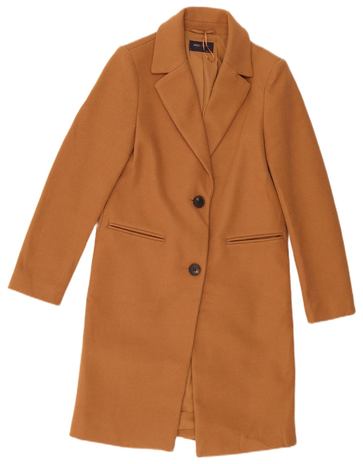 Marks & Spencer Dame Overfrakke UK 6 XS Brun Polyester