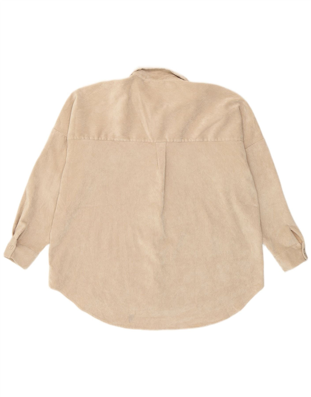 Zara Dame Oversized Corduroy Shirt UK 16 Large Beige