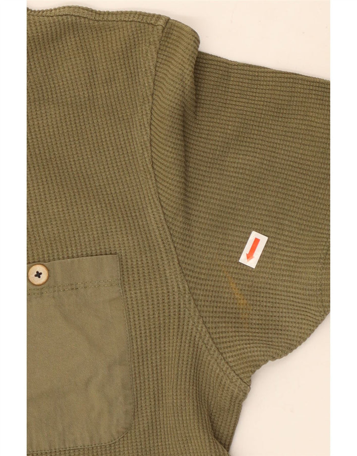 Ted Baker Herre T-Shirt Top Størrelse 2 Lille Khaki Bomuld