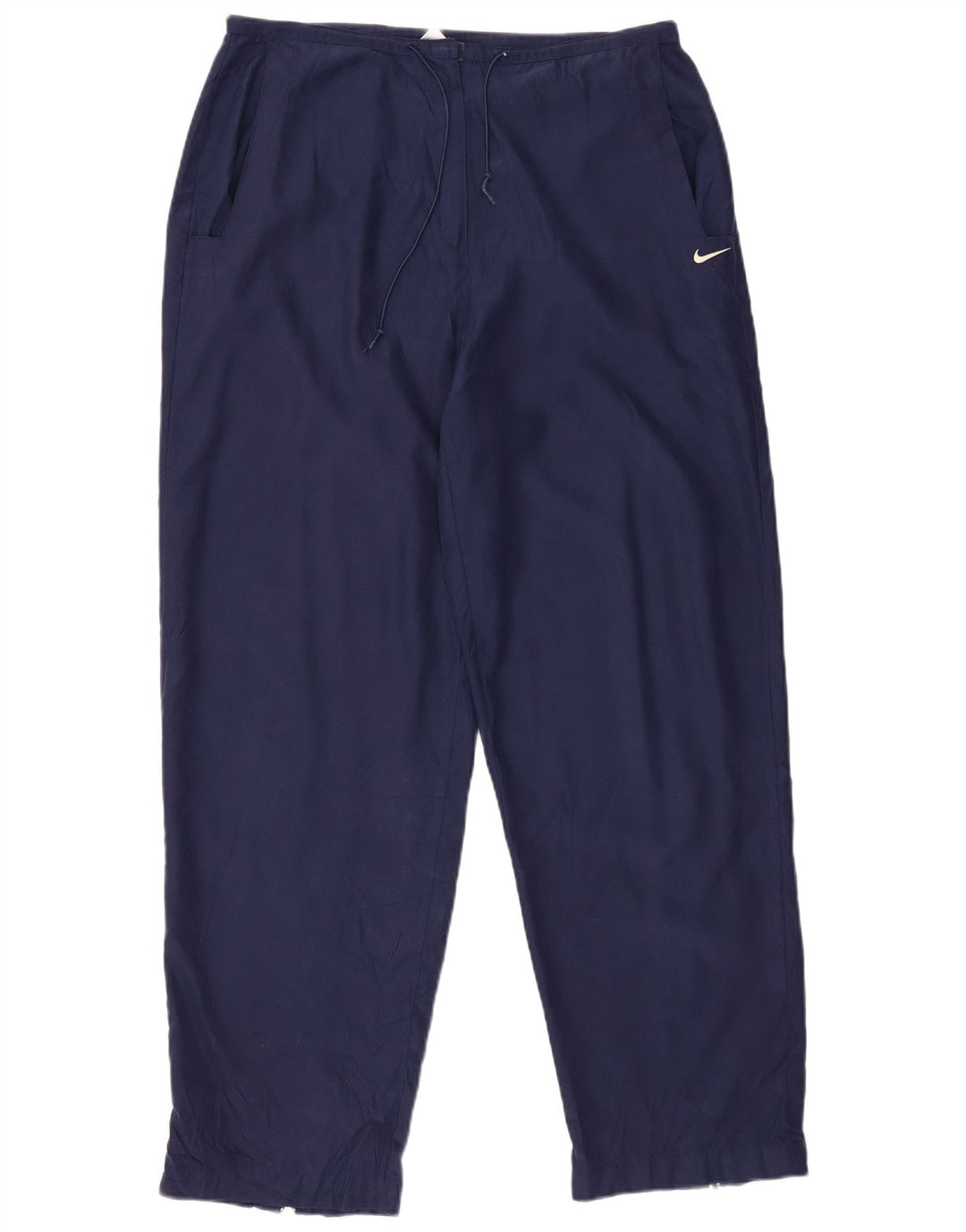 NIKE koniske fritidsbukser til kvinder US 12/14 Large W32 L30 Marineblå