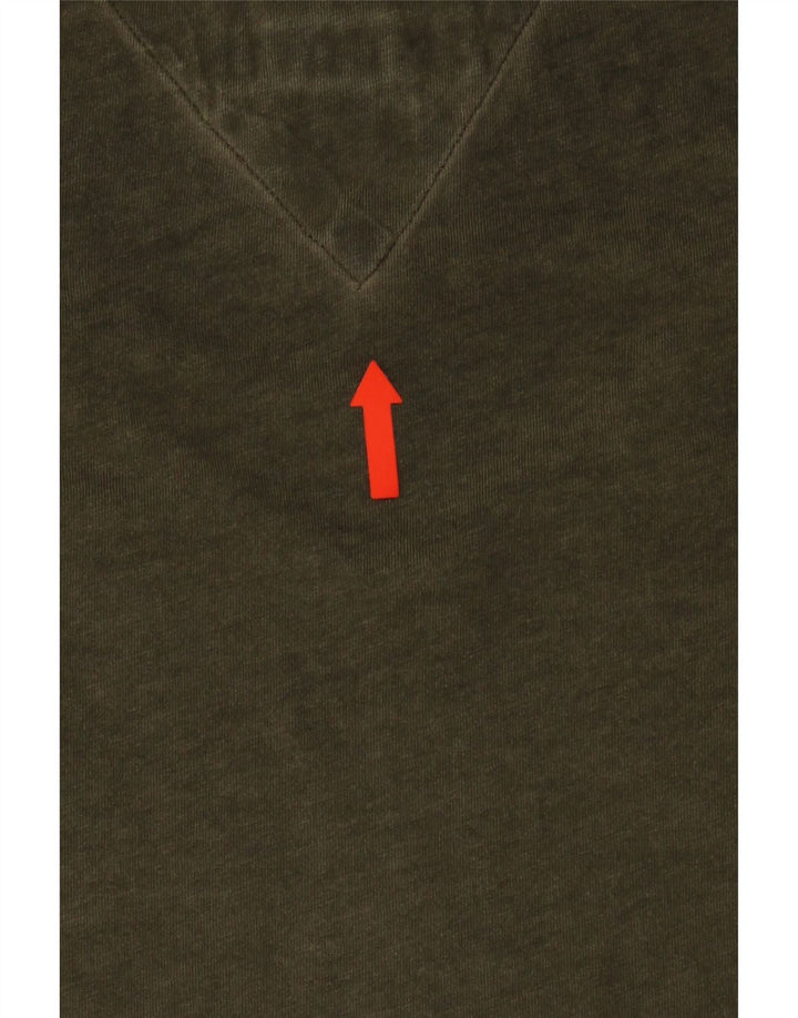 TOMMY HILFIGER Mens Garment Dyed T-Shirt Top Large Khaki Vintage Tommy Hilfiger and Second-Hand Tommy Hilfiger from Messina Hembry 