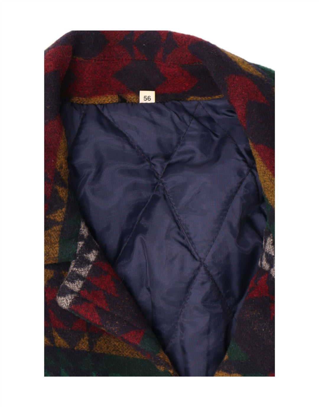 Vintage Herre Windbreaker Coat EU 56 3XL Multifarvet Geometrisk Uld Aztec
