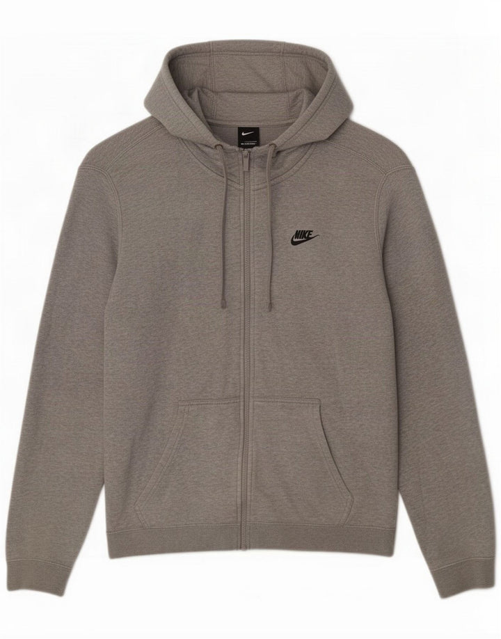 Nike hættetrøje med lynlås til mænd mellemgrå bomuld