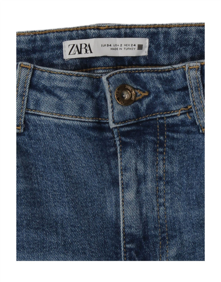 Zara Dame Flared Jeans EU 34 2XS W24 L31 Blå