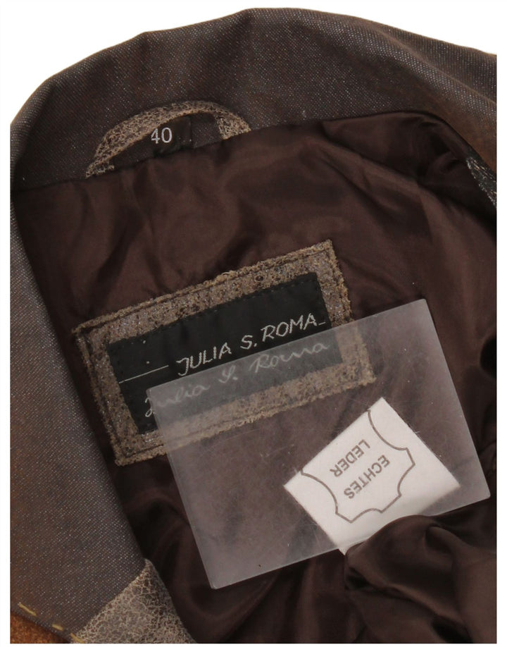 Julia S. Roma Dame 3-knaps blazerjakke EU 40 Medium Brown Patchwork